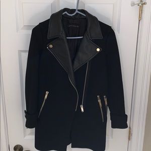 Zara wool blend moto coat